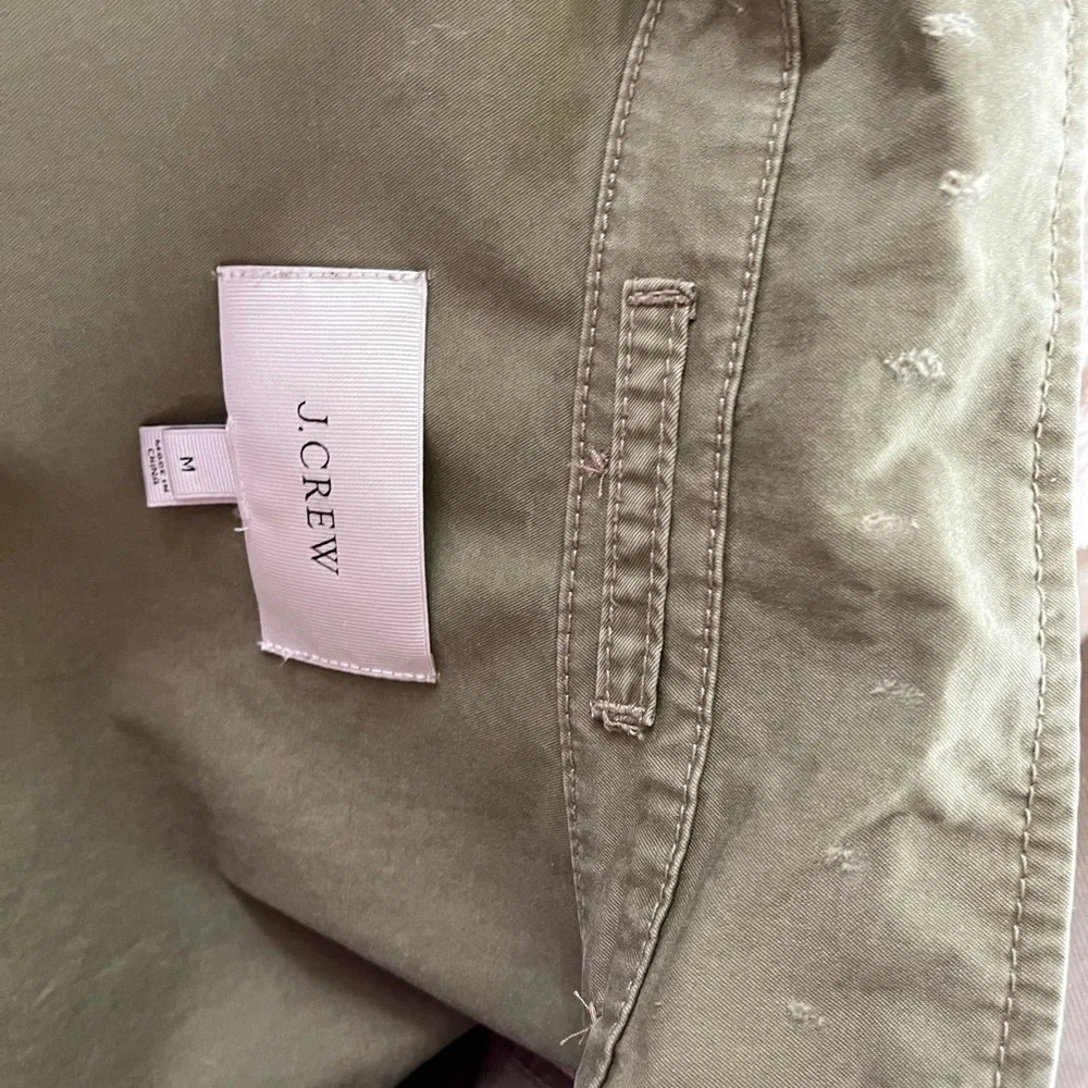 J crew size M distressed green jacket - Picture 2 of 7